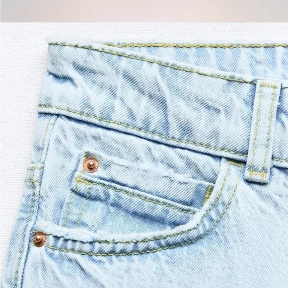 Zara Light Blue Straight Leg Jeans - Picture 6 of 8